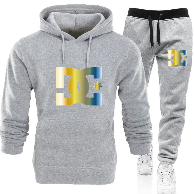 Men Tracksuit Two Pieces Set Men| Print  Sportswear Male Jacket Hoodie and Pants Sweatsuit Hoodies+Pants