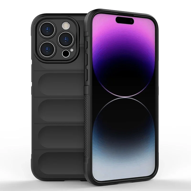 حافظة لهاتف آيفون 16 15 14 13 12 11 Pro XS Max ثلاثية الأبعاد غطاء خلفي ناعم من السيليكون السائل الأصلي
