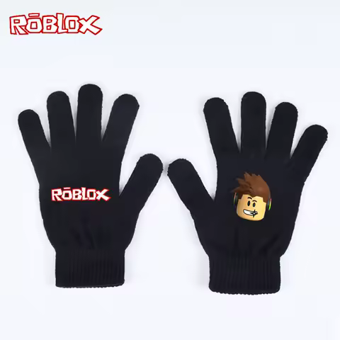 Game Roblox Warm Fashion Printed Knitted Gloves Anime Creative Cartoon Theme Unisex Winter Gloves Christma Cartoon Birthday Gift