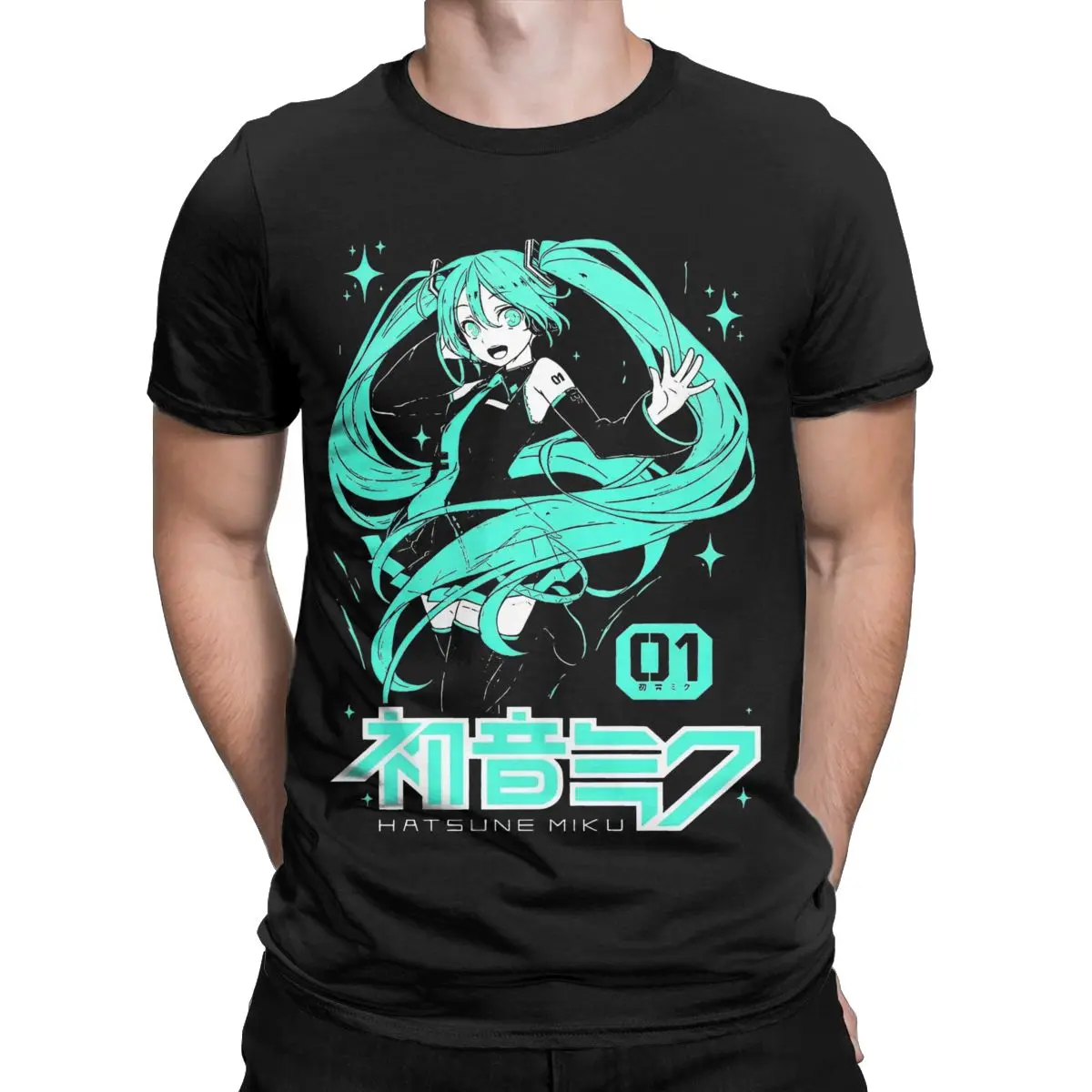 Hatsune Miku Anime T Shirt Men\'s Cotton Top Tee Aesthetic O-neck Short Sleeve