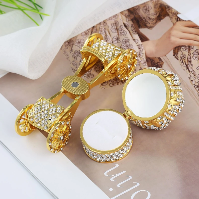 

1Pc Hand Painted Enameled Pumpkin Carriage Jewelry Box Decorative Trinket Box Unique Easter Gift Decor