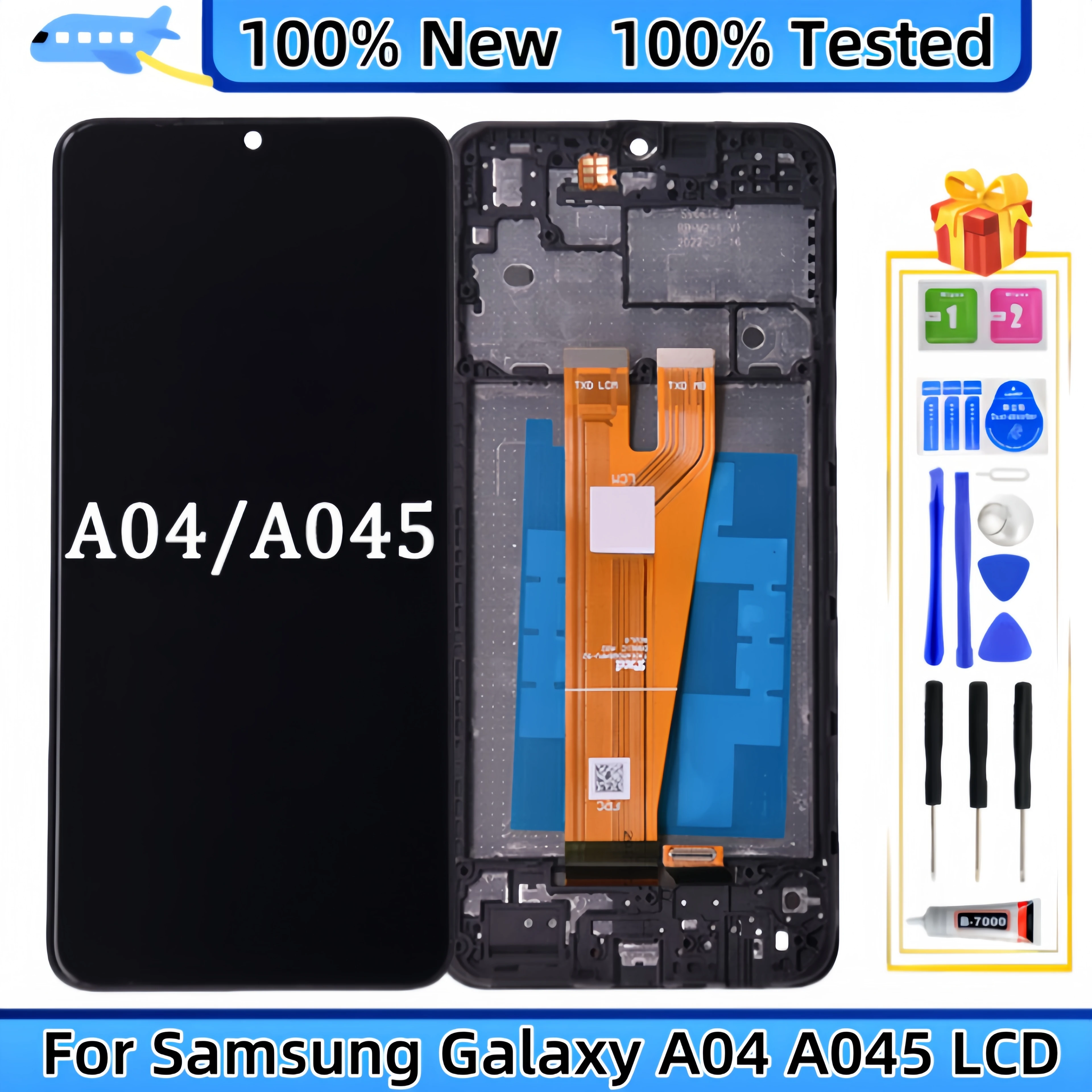 LCD Display Touch Screen Digitizer Assembly Replacement, for Samsung Galaxy A04, A045, SM-A045F, SM-A1045F/DS