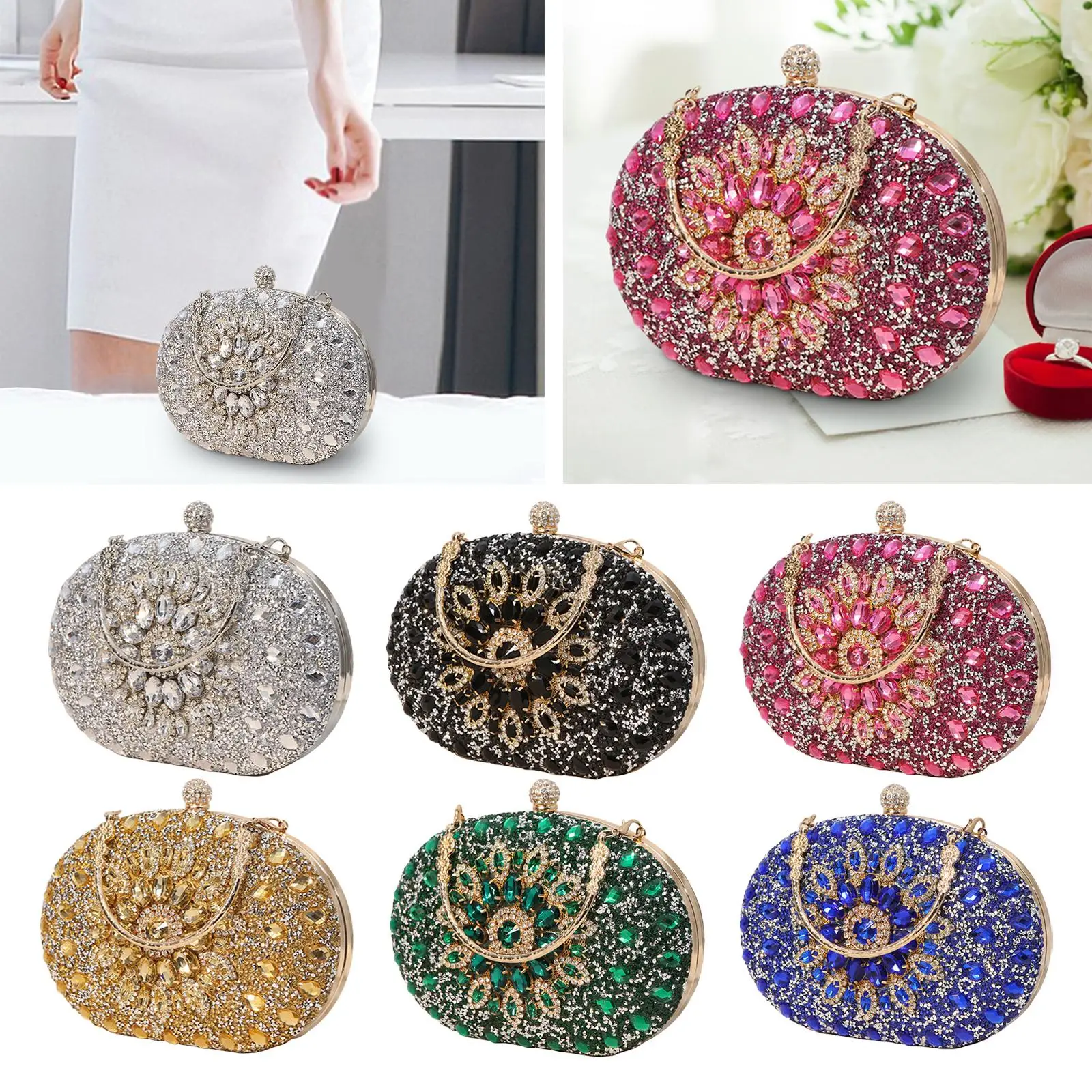 

Women Evening Bag Fashion Bling Wedding Purse for Club Vacation Wedding