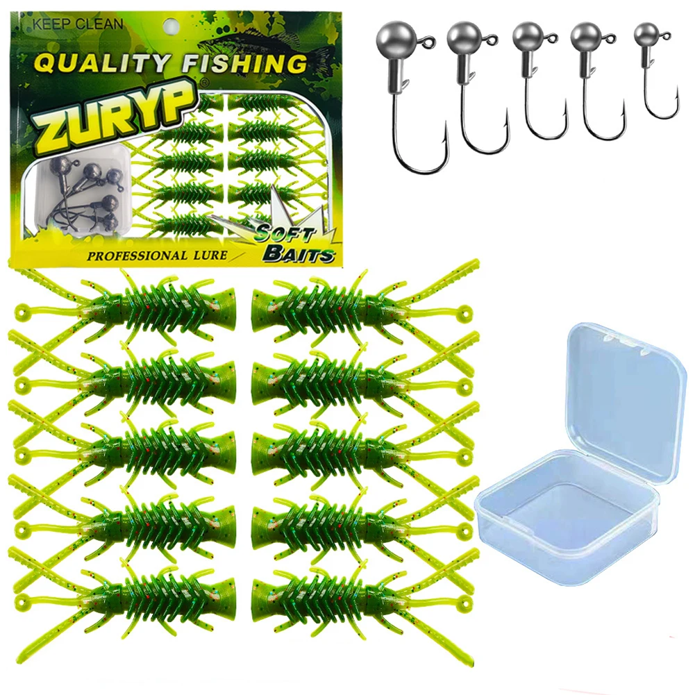 Lure Soft Bait Fake Bait Floating Soft Worm Boxed Lead Hook Soft Bait Fake Bait 15.5*12*2cm 16pcs/set 1pc A Box