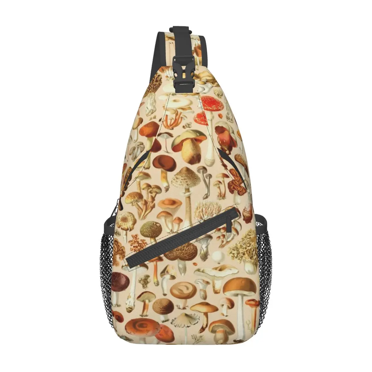 Vintage Mushroom Collection Crossbody Sling Bags Fashion Chest Bag nature Shoulder Backpack Daypack Hiking Outdoor Sports Pack