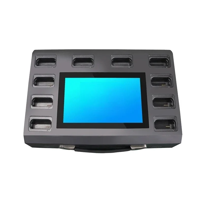 Body wear camera charger and data collection system docking station with 10 ports and 10.1-inch screen