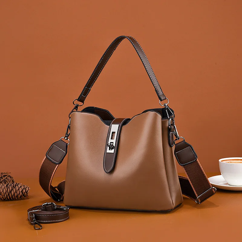 Suni's Literluxury-Sac seau texturé haut de gamme pour femme, sac à bandoulière unique, sac à bandoulière design, mode rétro, nouveau, 2024