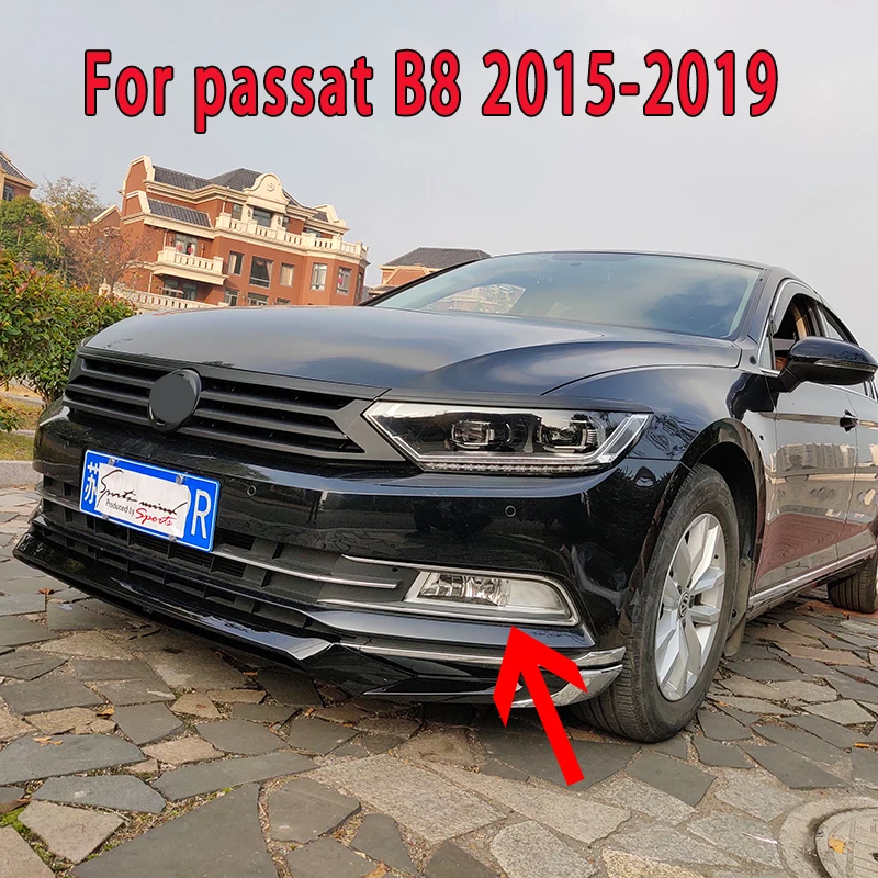 For VW Passat B8 Chorme 2015 2016 2017 2018 2019 Front Bumper Chrome Decorative Strip Fog Lamp Chrome Strip