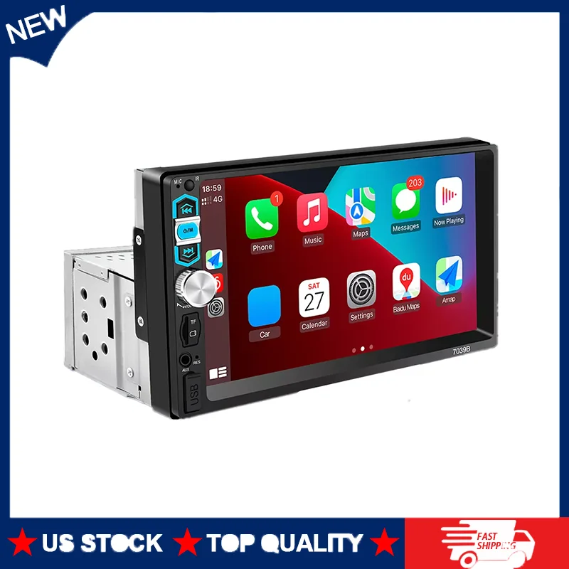 Radio estéreo para coche con pantalla táctil HD de 7 pulgadas, Bluetooth, Multimedia, Universal, para Apple Carplay, reproductor FM, Android Auto