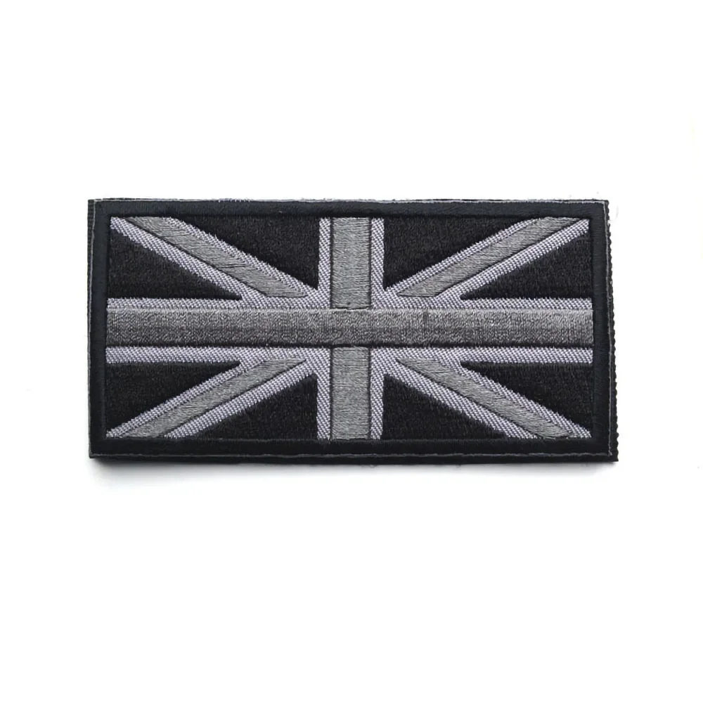 Embroidered BRITISH Flag HookLoop Patch Union Jack England UK Great Britain UNITED KINGDOM FLAG APPLIQUE Badge Sticker