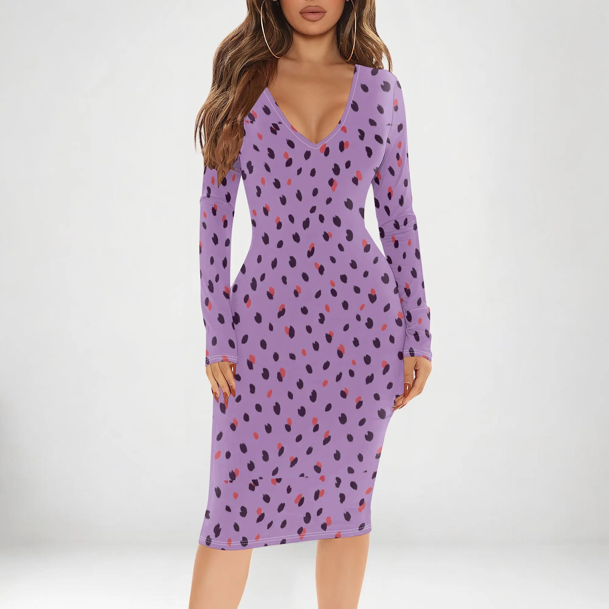 Abiti aderenti da donna Abito lungo casual midi sexy a maniche lunghe con data notturna senza maniche per club party
