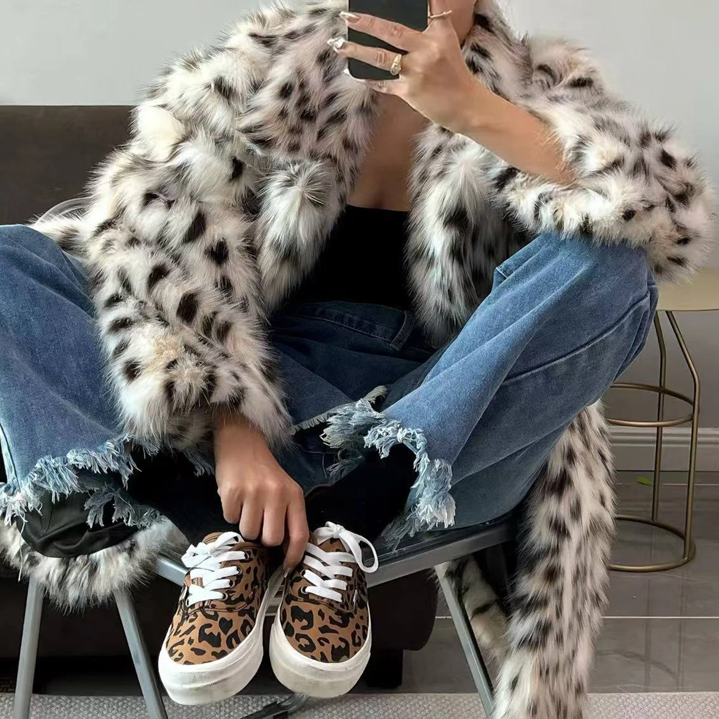 Faionable Long Plu Artificial Fur Coat Women's Autumn 2025 Personali Quilted Jaet Stand Fit Chinese Brand Z