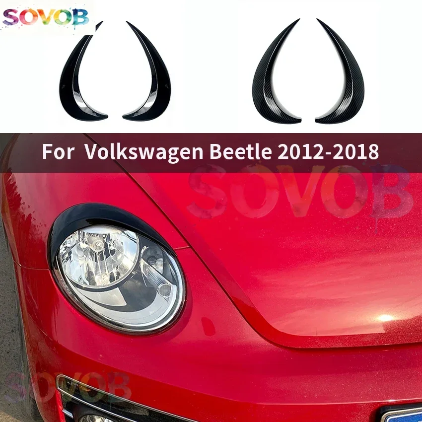 Applicable to Volkswagen Beetle 2012-2018 Automotive Carbon Fiber Headlight Eyebrow Exterior Car Sticker Accessories