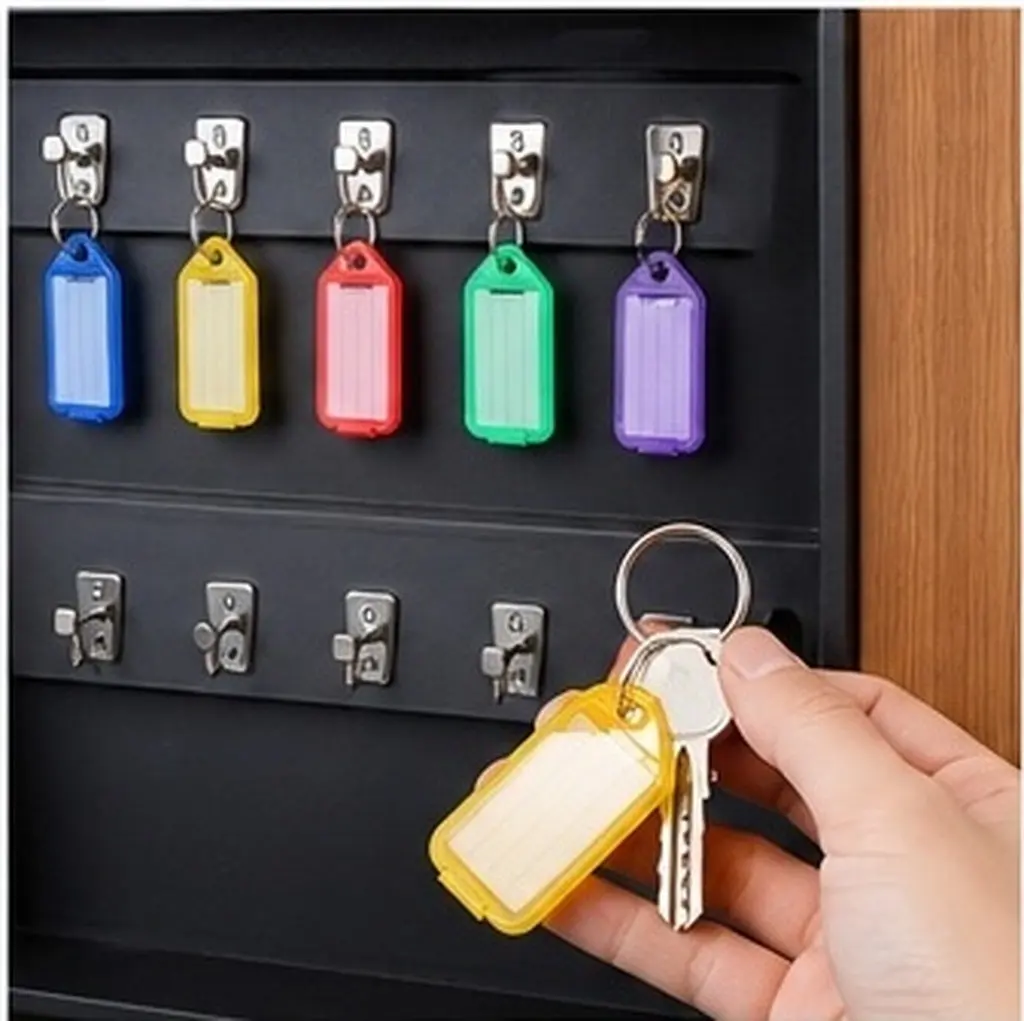 20Pcs Colorful Plastic Key Fobs Strong Ring Key Tags for Luggage Keys Perfect for Hotel Landlord Agent Use