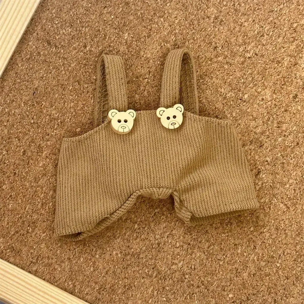 Für 17 cm Labubu V1 V2 Babykleidung Bär Overall Outfit Plüsch Vinyl Gesicht Labubu Puppe Anhänger Kleidung