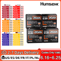 Humsienk LiFePO4 Battery Packs 12V 20AH 4PCS Built-in 20A BMS Protection Deep Cycles Rechargeable For Home/Garden Mower Shed