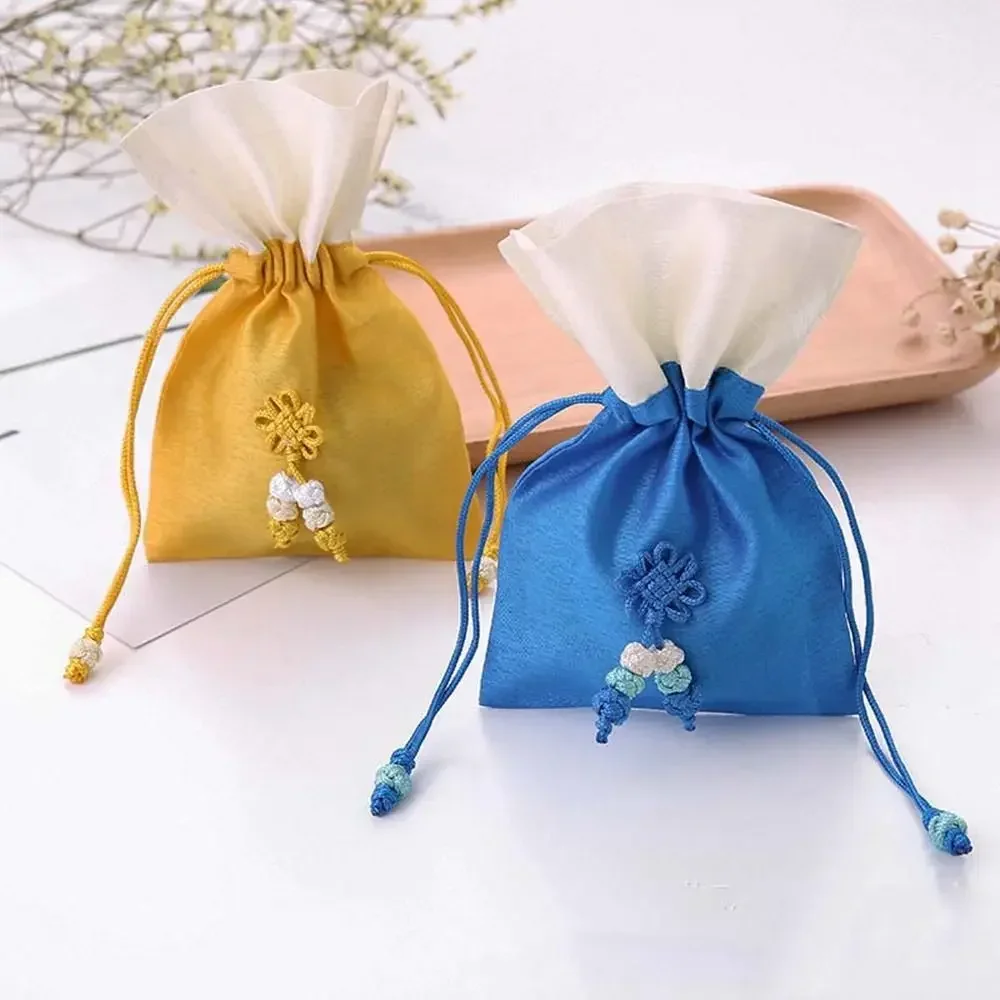 Chinese Style Knot Tassel Storage Bag Drawstring Storage Bag Jewelry Packaging Bag for Filled Fragrant Herb