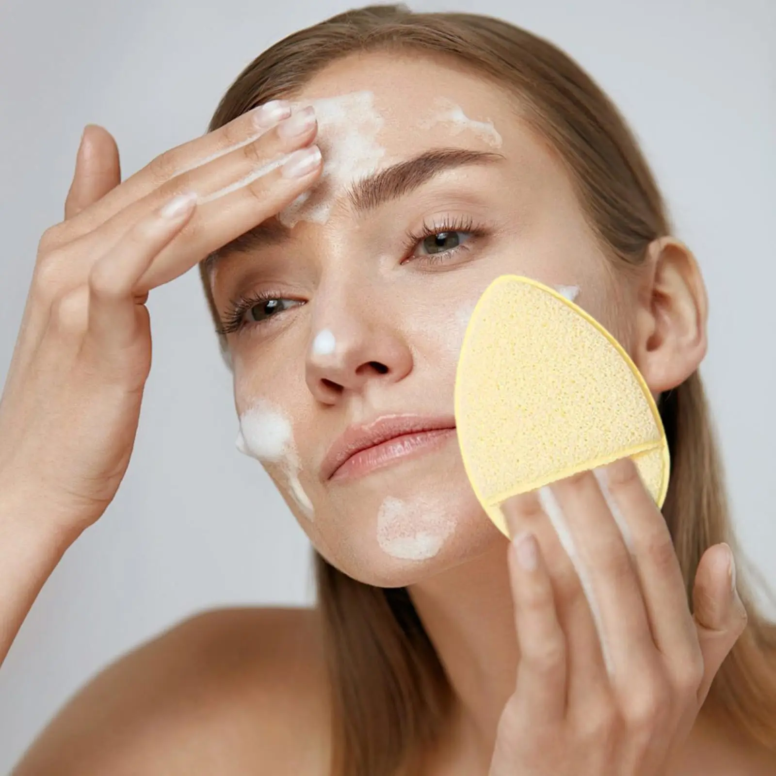 12PCS Buff Puff Facial Sponge with Finger Cot, Reusable Facial Sponges Exfoliating for All Skin Types Facial for Washing Face