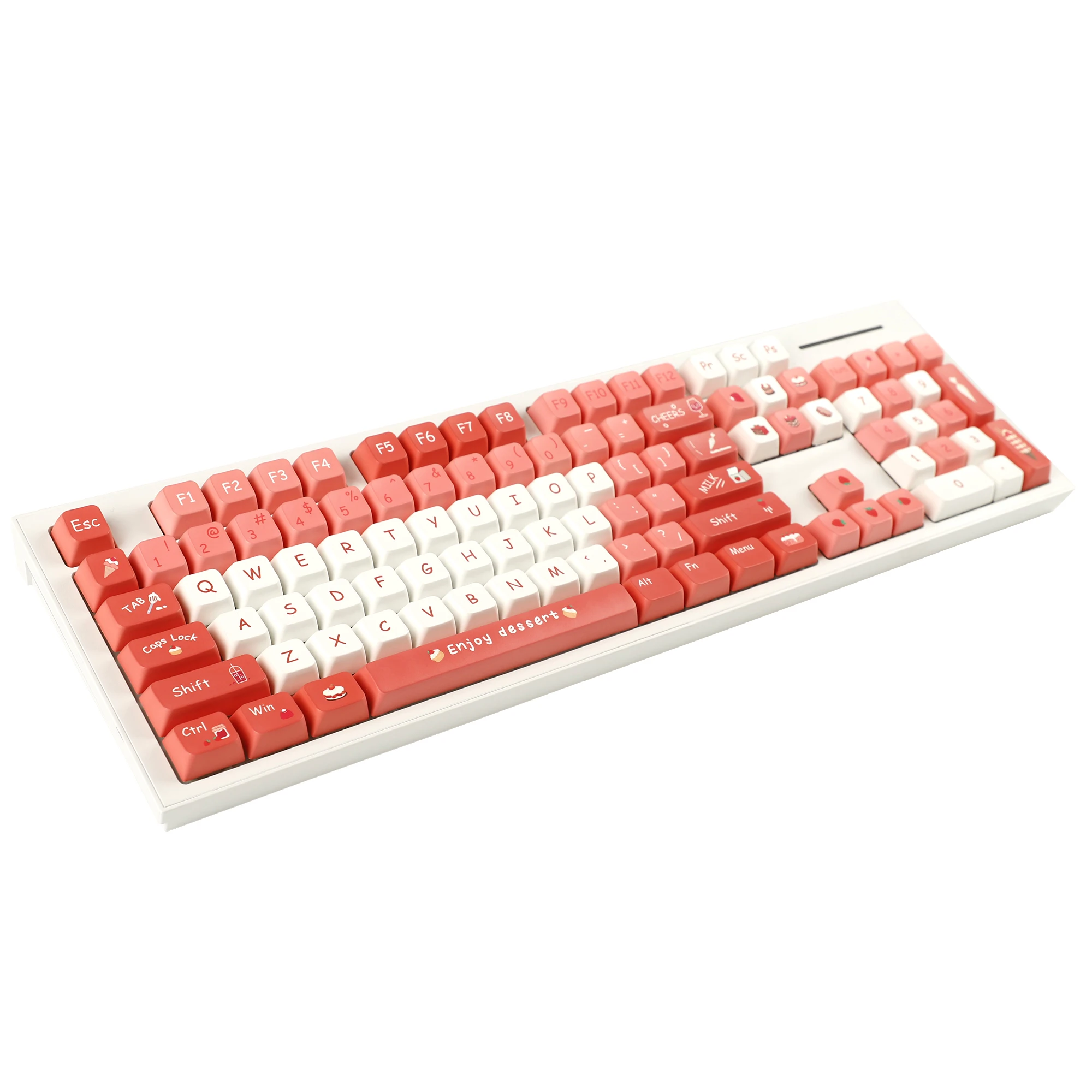 MDA Profile 133 Keys Strawberry Ice Cream Keycap Dye Sub PBT Keyset For MX keyboard