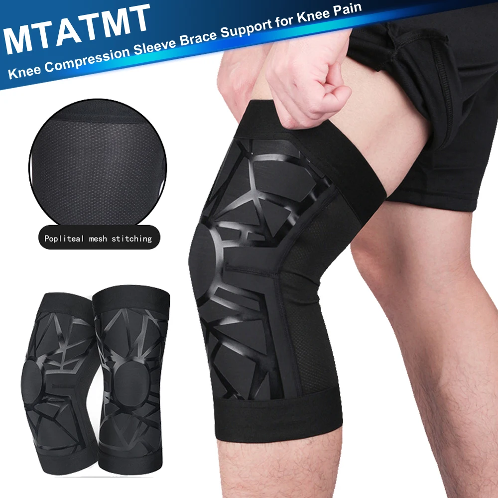 Mtatmt 1Pcs Knie Brace, Knie Compressie Mouw Ondersteuning Voor Mannen En Vrouwen, Hardlopen, Training, Gym, Wandelen, Sport