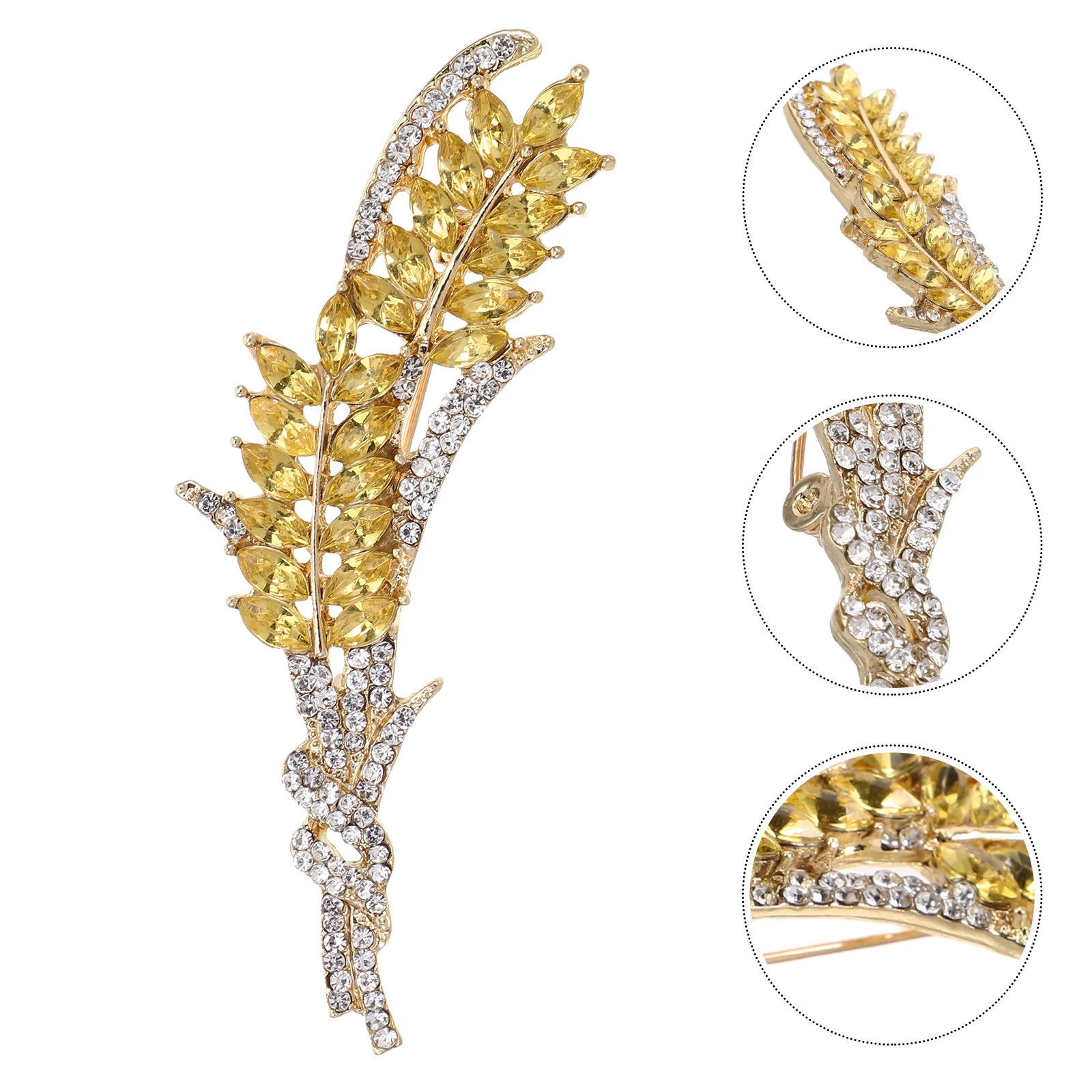 

Ear of Wheat Brooches Rhinestone Wheat Lapel Pin Jewelry Brooch Pin Clothing Corsage Pin Decorative Lapel Pin for Women Jewelry