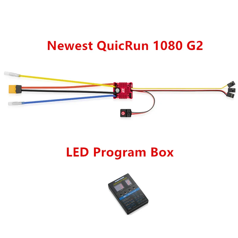 

Оригинальный Hobbywing QuicRun WP 1080 G2, водонепроницаемый матовый ESC/светодиодный PROGRAM BOX для двигателя размера 540/550, 1/10, рок-гусеницы, радиоуправляемый автомобиль