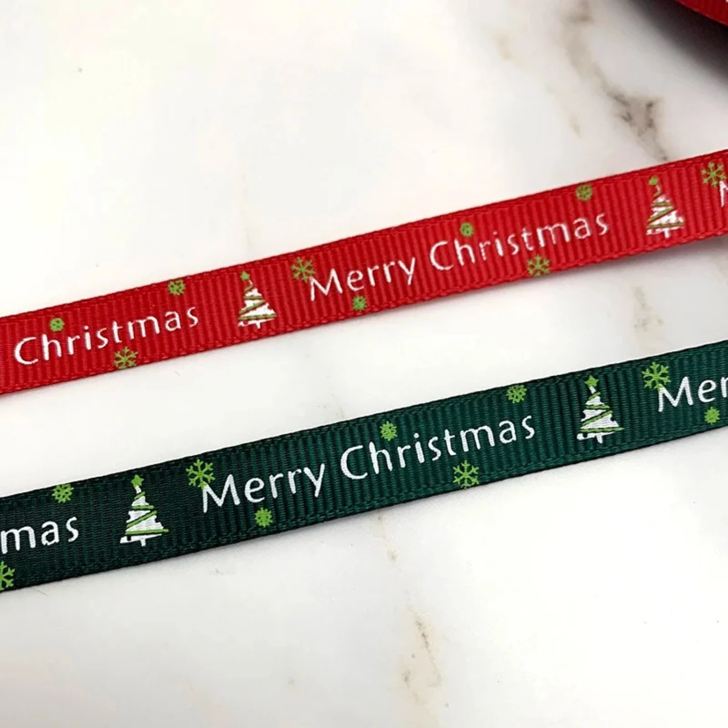 (22M/batch) 10mm/25mm printed red ribbon, wholesale Christmas ribbon