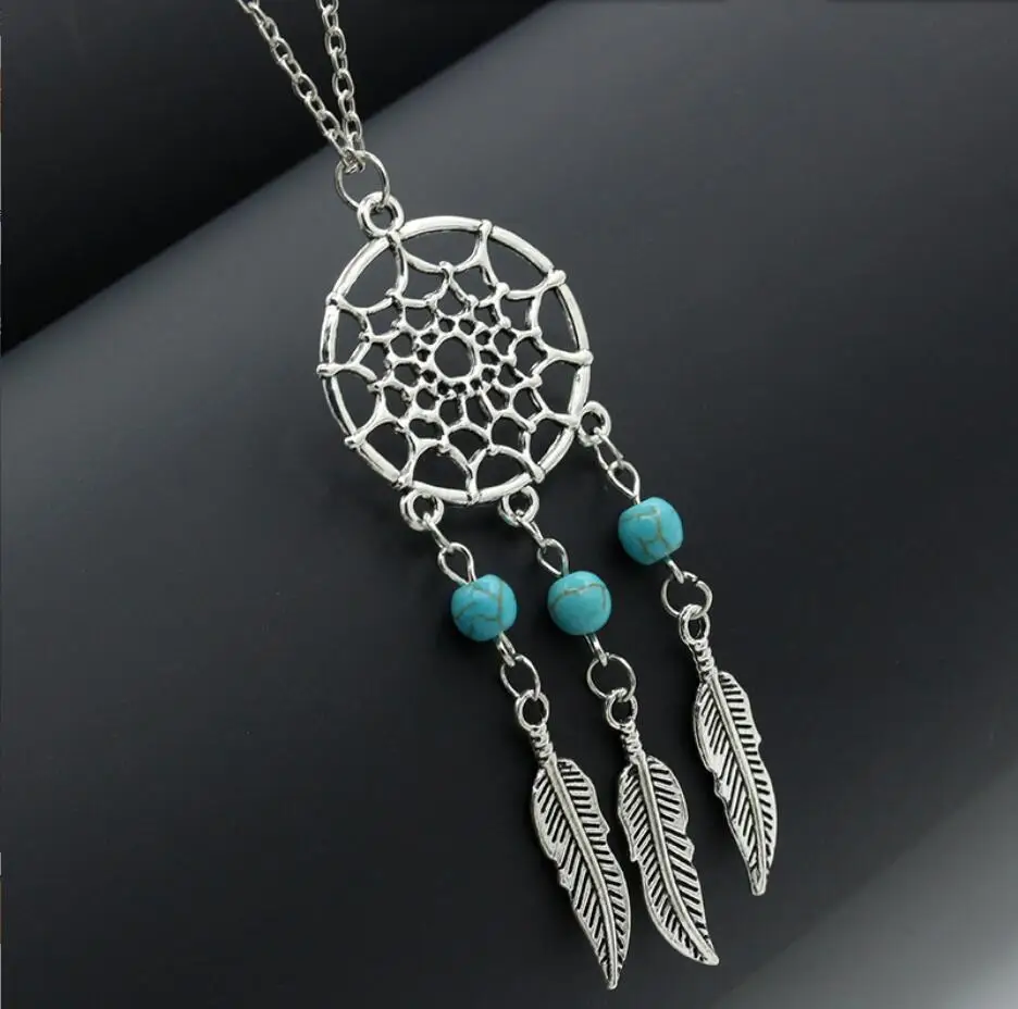 

1PC Best Deal Fashion Retro Women Tassels Feather Pendant Necklace Jewelry Bohemia Dream Catcher Pendant Necklace Gift F1960