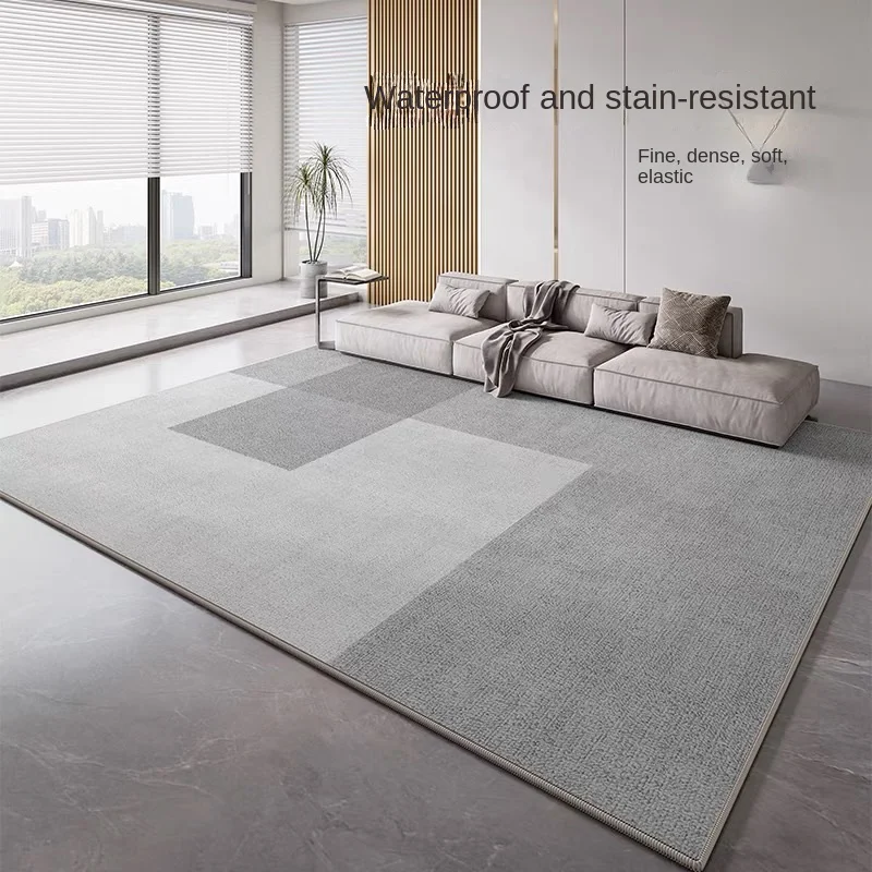 VIKAMA Living Room Large Area Crystal Velvet Carpet Minimalist Grey Bedroom Decor Mat Balcony Comfortable Soft Cloakroom Carpet