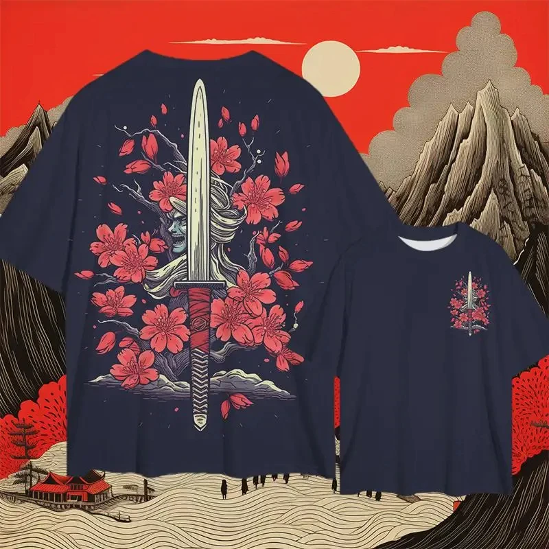 

2024 T-Shirts For Men 3d Japanese Samurai Print Male Tshirt Streetwear Harajuku Daily Casual Short Sleeve Oversized y2k Tops 4XL