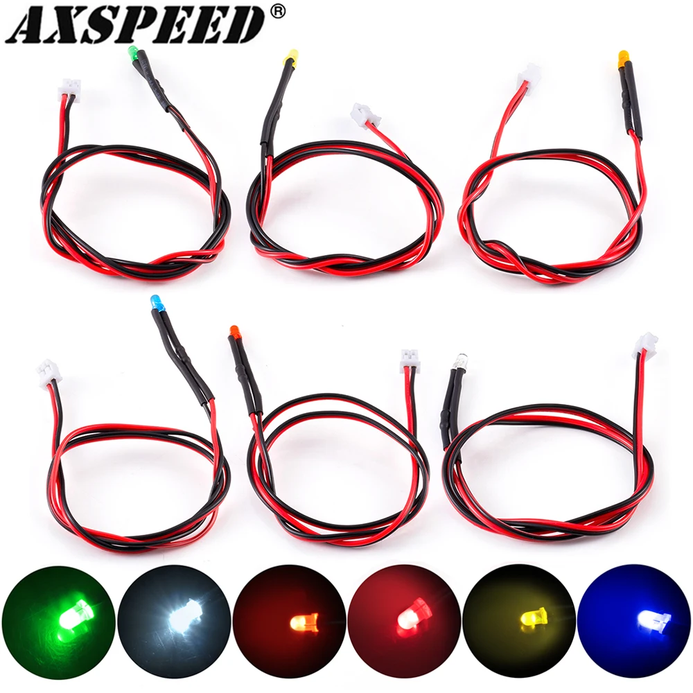 AXSPEED 43CM LED Light Headlight Taillight Chassis Lamp PH2.0 Plug Terminal Wire for 1/14 Tamiya RC Truck Tractor Upgrade Parts