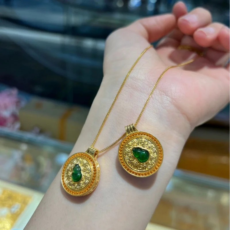 SMILE Real 18K gold gourd white shell pendant Au750 gold pendant women's boutique jewelry gift D0259