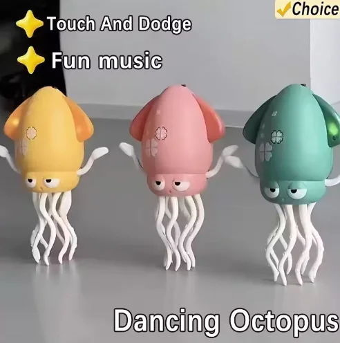 لعبة الحبار للرقص الكهربائي، لعبة مستشعر الأخطبوط لتجنب العوائق التلقائية والزحف مع أضواء LED حاصلة على براءة اختراع ماركة الموسيقى