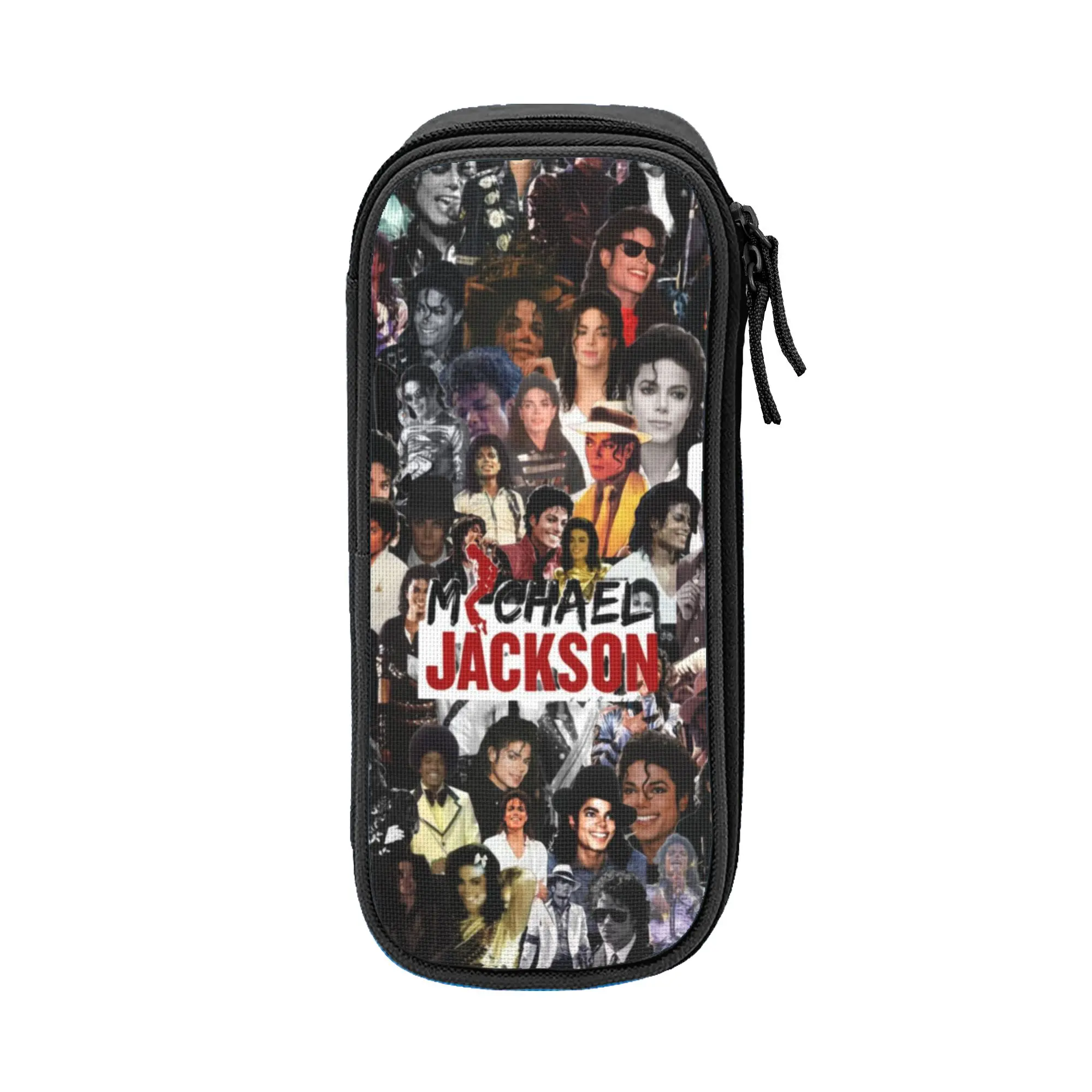 Michael Jackson The King of pop Pen Box Double Layer Large Capacity Kids School Supplies  Pencil Case Stationery Birthday Gift