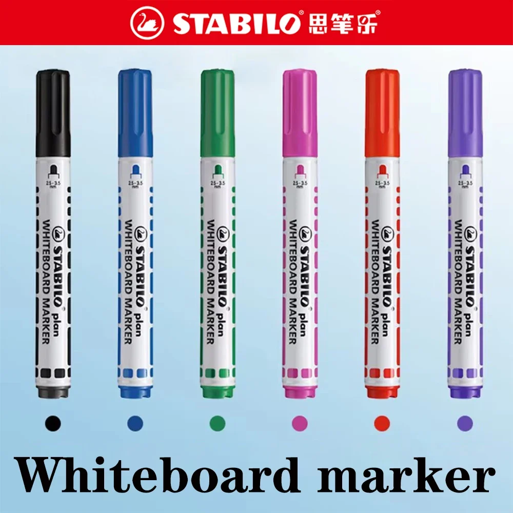 

6 Pcs/set Stabilo 641 Whiteboard Markers Erasable Colorful Marker Pens Water-based for School Office Whiteboard Chalkboard
