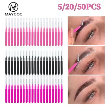 5/10/50PCS MINI Eyebrow แปรง Brow Perm แปรงทิ้ง Brow Lifting แปรง Bendable Micro Eyelash แปรง Applicators เครื่องมือ