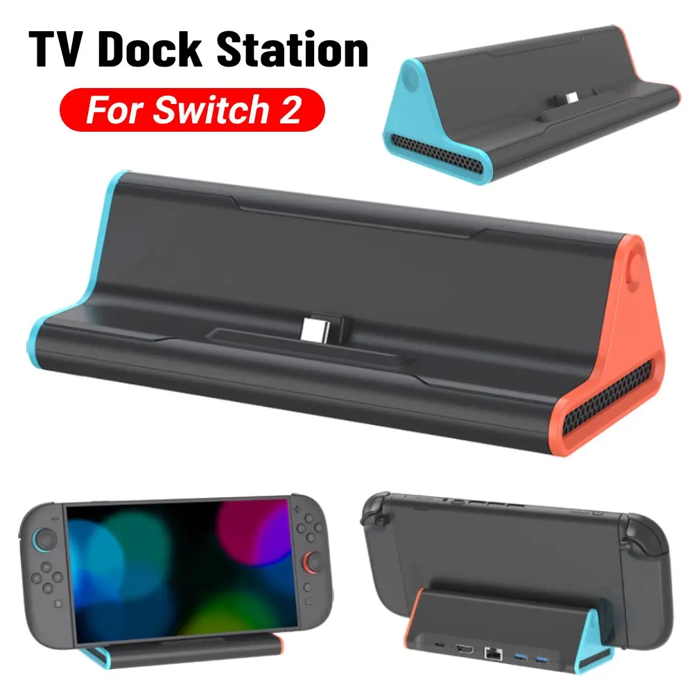 

For Switch 2 TV Dock Station Charging Dock Base with 4K HDMI-compatible/Type C Port/USB3.0 Port for Nintendo Switch 2 Dock