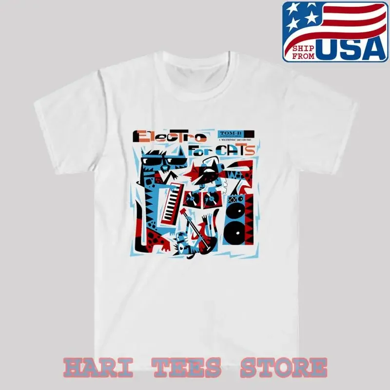 Electro For Cats Men's White T shirt Size S to 5XL