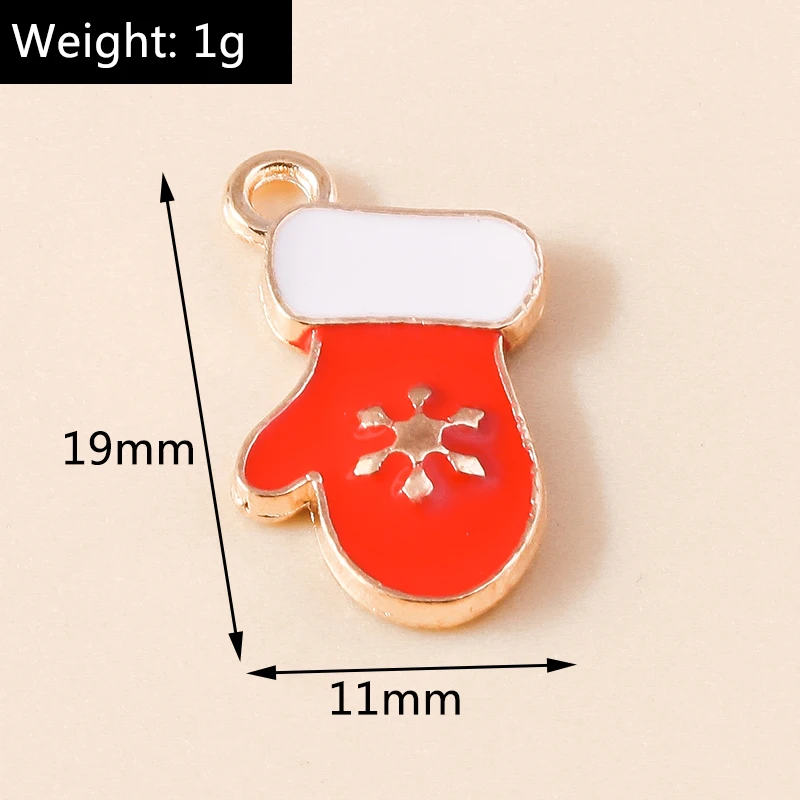 20 Stück Mix süße Emaille Weihnachten Schneemann Baum Hirsch Weihnachtsmann Charms Anhänger für Schmuckherstellung Halsketten Ohrringe DIY Geschenke – Detail 9