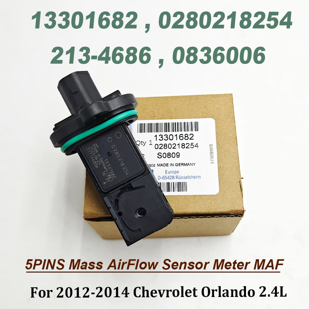 NEW 13301682 0280218254 MAF Air Mass Flow Meter Sensor 0836006 213-4686 20895955 For 2014 Cadillacc ELR 12671616 0280218268