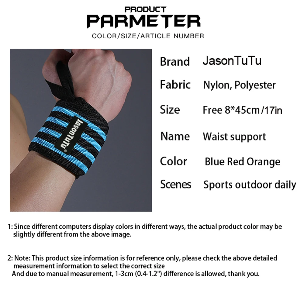 jasontutu Wristband Gym Training Wrist Support Brace Straps Wraps Crossfit Powerlifting Wrist Support Weight Lifting