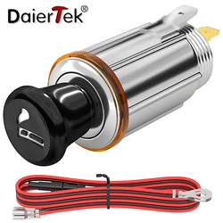 DaierTek 12V Cigarette Lighter Socket with Eject Button Cigarette Lighter Plug Car Cigarette Lighter Replacement Auxiliary Power
