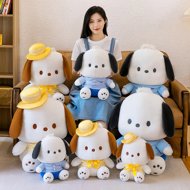 Sanrio Plush Pacha Dog Couple Toys Cartoon Dog Stuffed Animal for Kids Birthday Xmas Gift Perfect Present for Girls and Boys