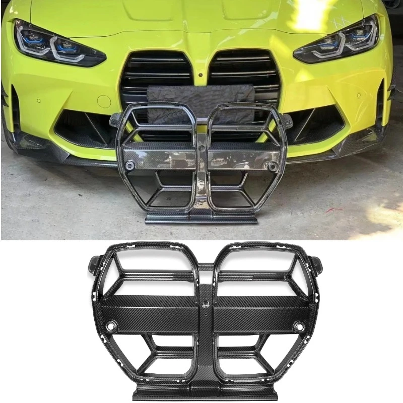 

For BMW M3 M4 G80 G82 G83 Front Bumper Grille Frame CSL Style Dry Carbon Fiber Air Intake Cover Trim Styling Parts Accessories
