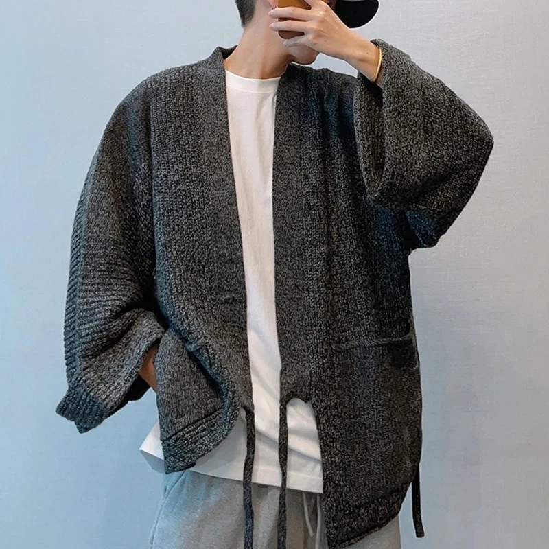 

2025 Autumn New Retro Loose Robe Sweater for Men Vintage Casual Jacket