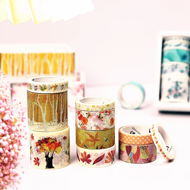 10 Rolls Seasons Washi Tape Scrapbooking Material DIY Gift Wrapping Sticker for Journal Planner Decoration  Paper Craft Supplies