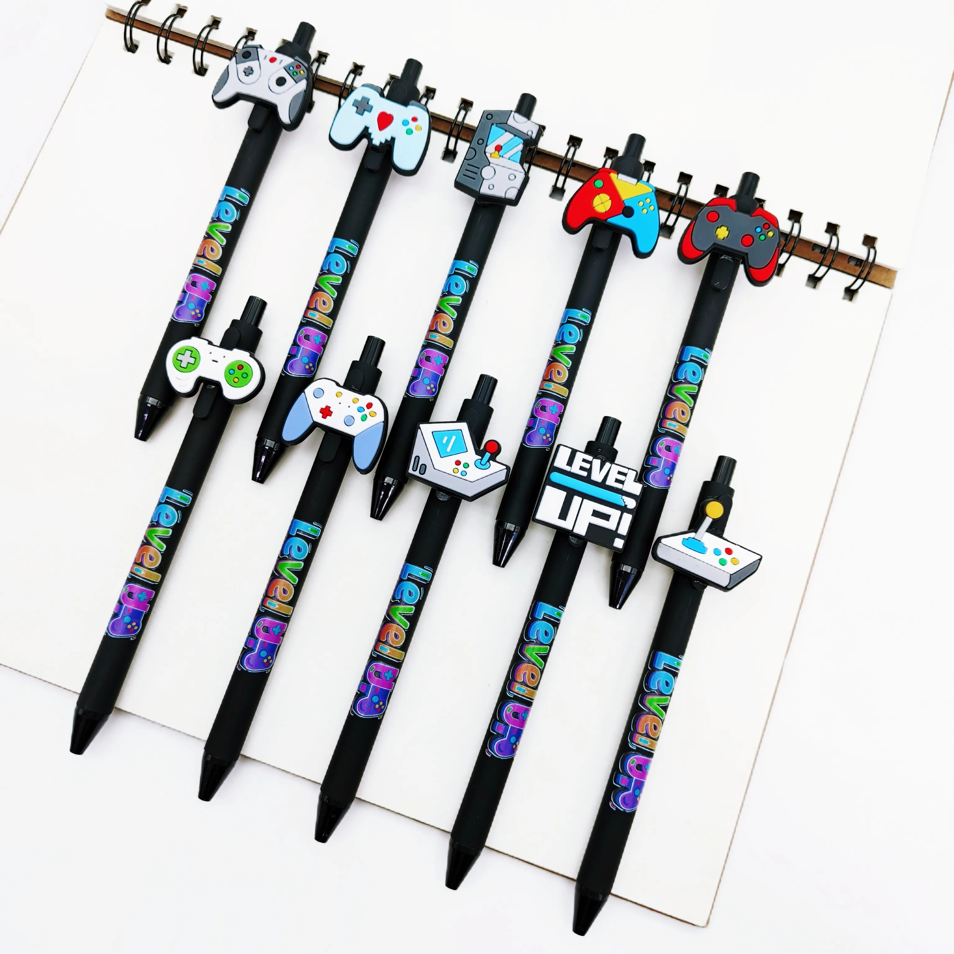 10 قطع/15 قطعة قلم حبر جاف لنمذجة لوحة الألعاب، قلم حبر جاف بتصميم إبداعي أسود، قلم كتابة للطلاب