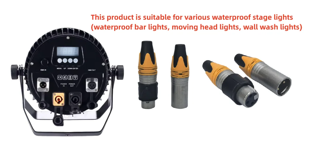 10 مجموعات/3 دبوس DMX512 XLR مقاوم للماء DMX512 كابو IP65 PAR/متحرك رئيس ضوء/LED تنظيف الملحقات #2