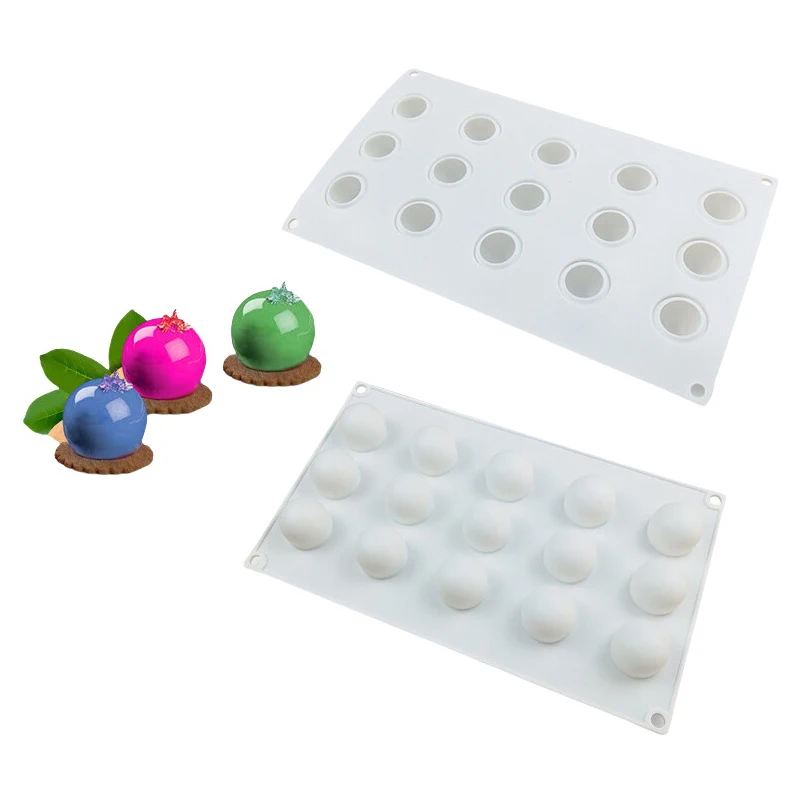 8/15-Cavity Spherical-Shaped Truffle Ball Silicone Mold DIY Mousse Cake Mould Candy Chocolate Ice Cream Baking Decoration Tool