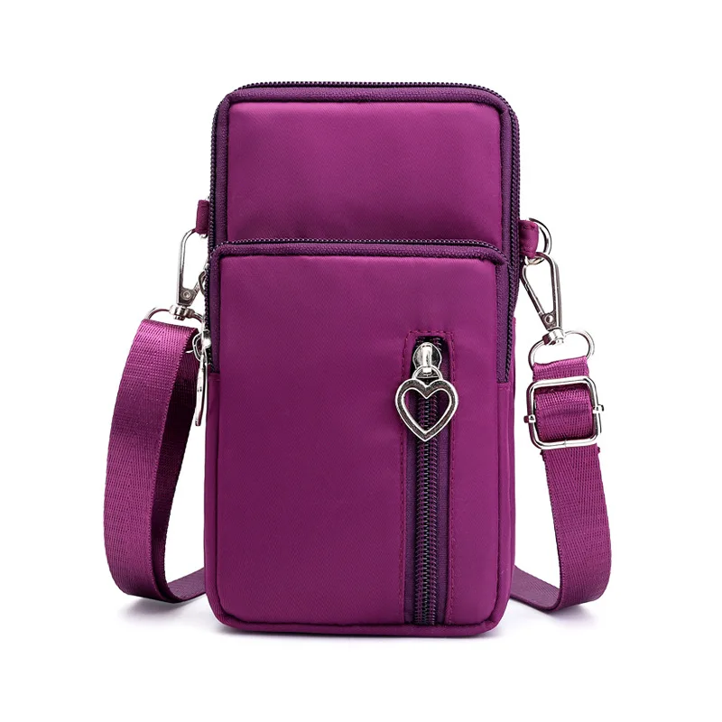 Sacos Crossbody de Nylon impermeáveis para mulheres, multifunções, casuais, bolsa pequena, caixa do telefone móvel, bolsa esportiva